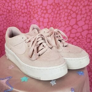 Nike Pink Suede Platform Sneakers